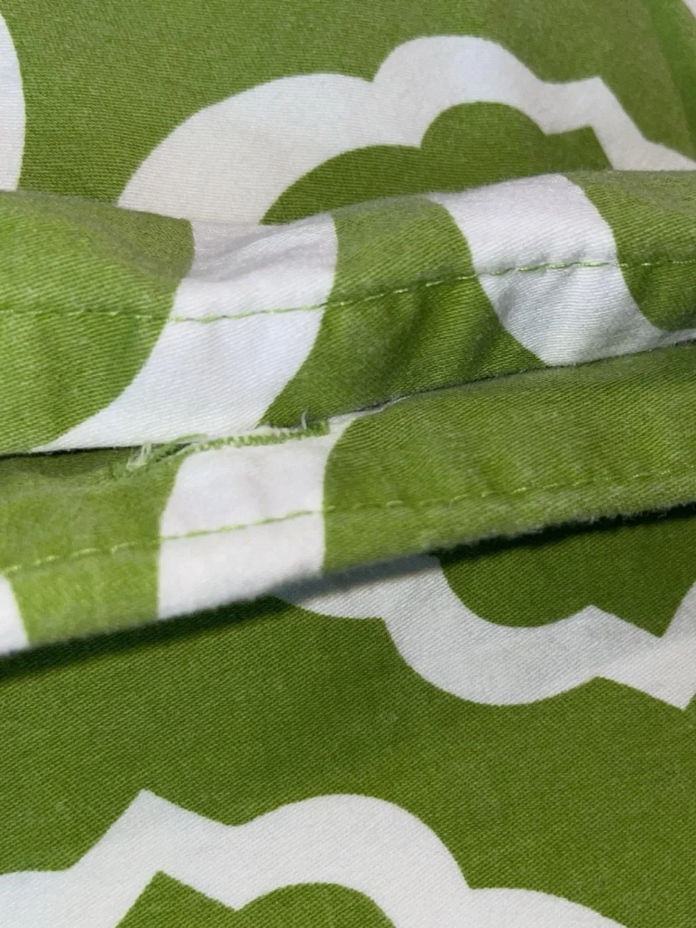 QUEEN Duvet/Shams Set Green Scroll 100% Cotton ~ Pacific Home Fashion